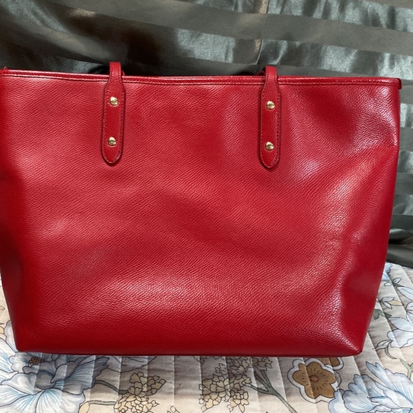 EUC- Electric Red Coach Tote - Picture 5 of 14